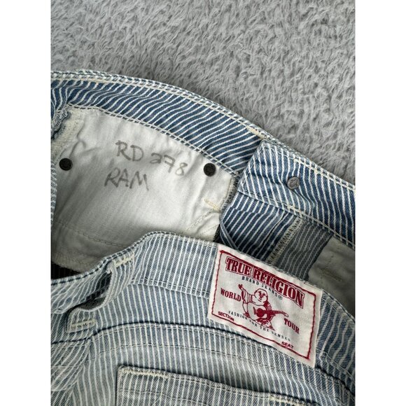 True Religion Womens Striped Denim Shorts Size 26 100% Cotton Made In USA NWT - Picture 6 of 11